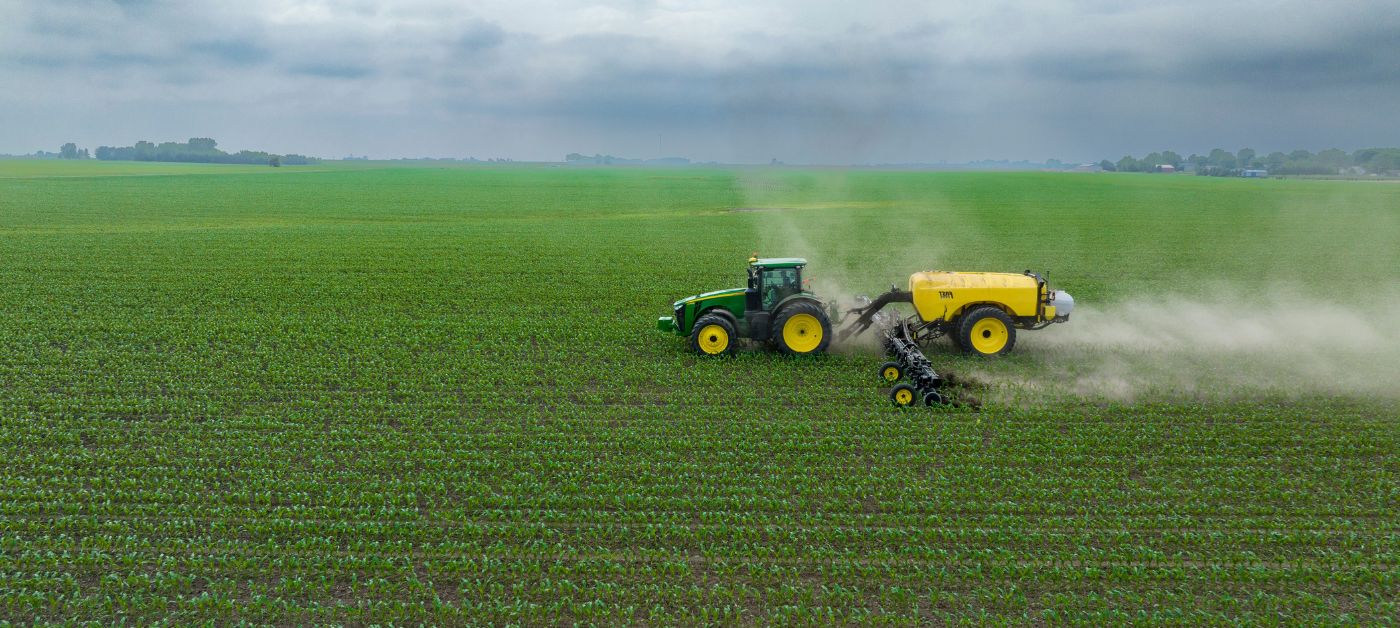 Picture of an agricultural activity, releases nitrous oxide.